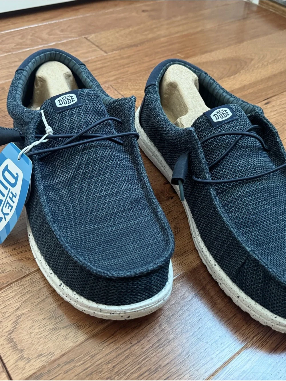 Hey Dude Navy Knit Slip-On Loafers